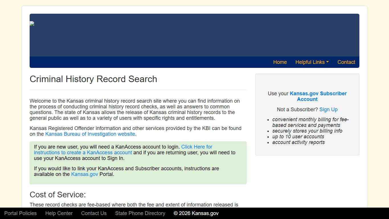 Criminal History Record Search