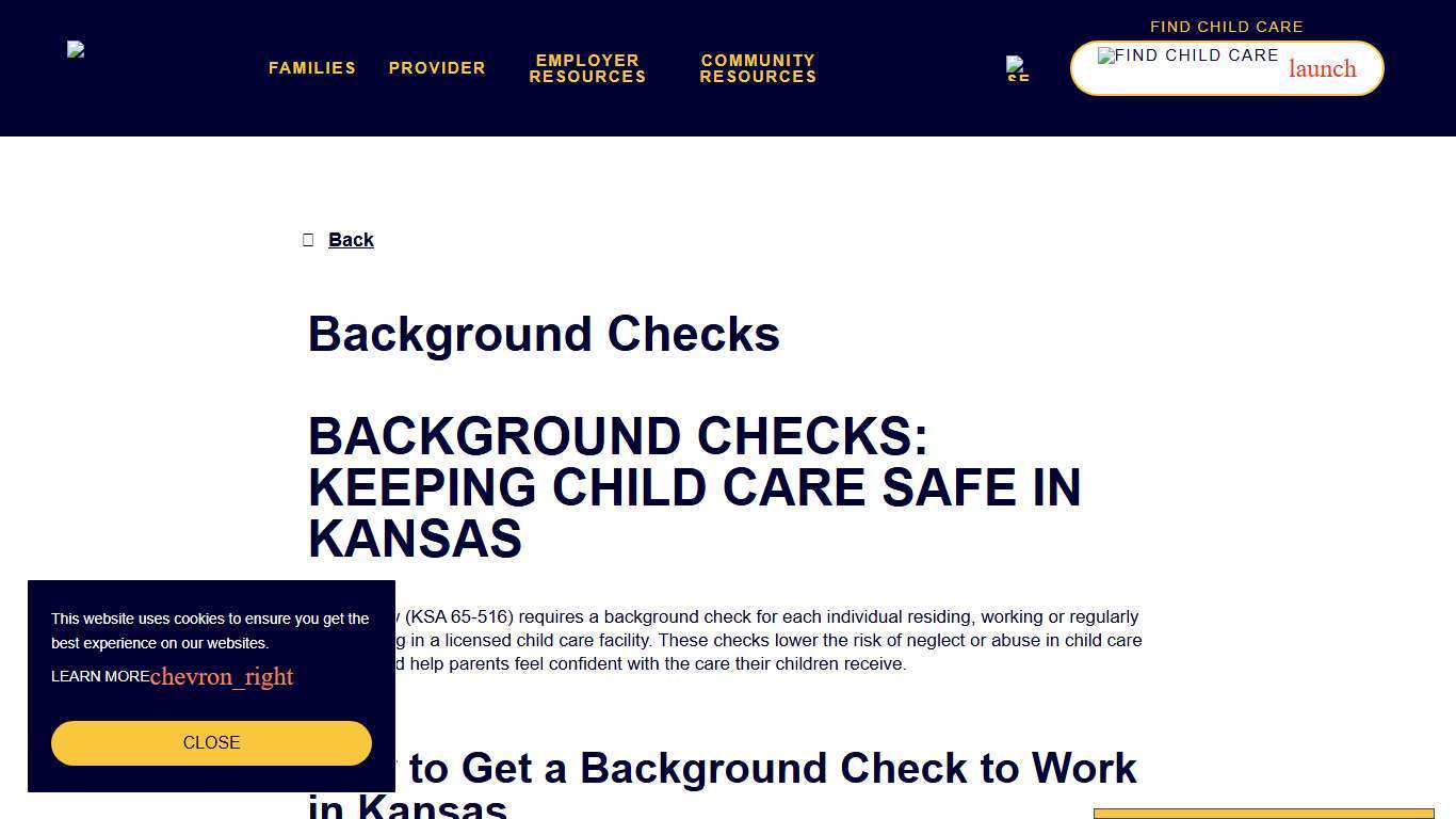 Background Checks - Child Care in Kansas