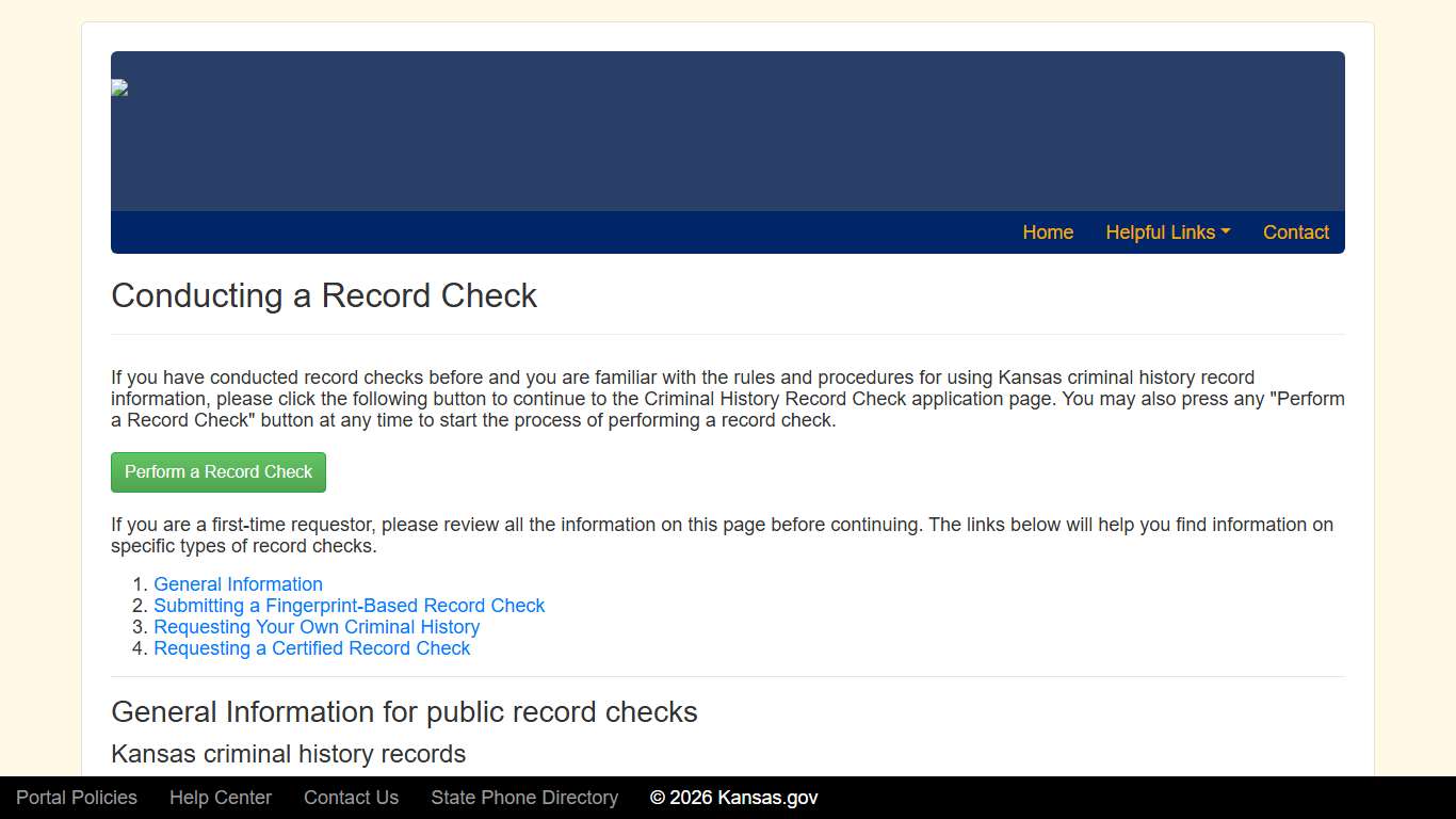 Conducting a Record Check